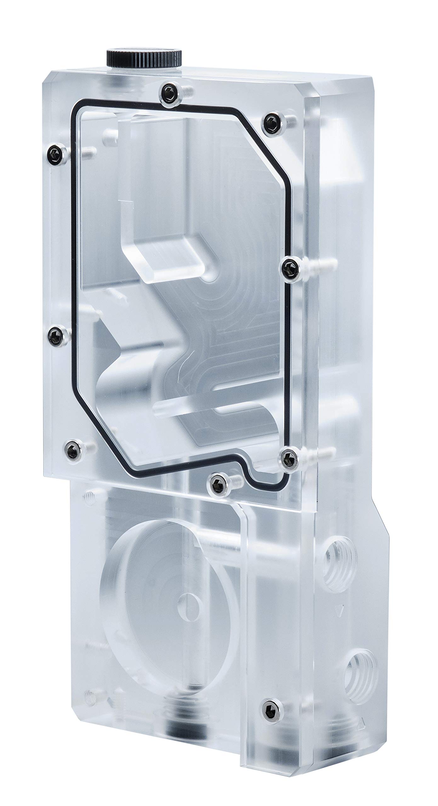 Phanteks Glacier R160C Combo Reservoir for DDC Pump, Transparent Acrylic Backplate, Integrated Digital-RGB Lighting, (PH-R160C_02)