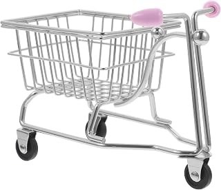 DOITOOL Miniature Shopping Cart Makeup Sponge Drying Rack Metal Small Storage Supermarket Trolley for Desk Organizer Home Bathroom Accessories Random Color