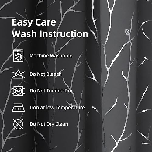 Miniatura 7 de BUHUA Cortinas opacas de 72 pulgadas de largo, cortinas cortas con aislamiento térmico y ojales en la parte superior, 2 paneles de cortinas de