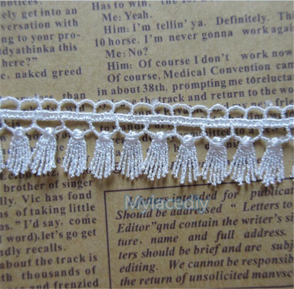 Yalulu Ruban à Pompons Rétro De 5 Yards - En Dentelle Et Dentelle - Pour Bricolage Et Couture - Accessoire De Décoration (Beige