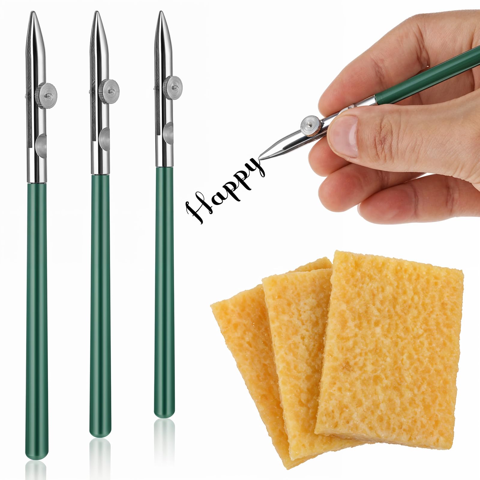 EupHHonycs 3 PCS Masking Fluid Pen 3 Sizes and 3 PCS Glue Residue Eraser, Art Ruling Pen Set, Ruling Pen for Masking Fluid Ruling Ink Set for Drawing Mounting Art Artists