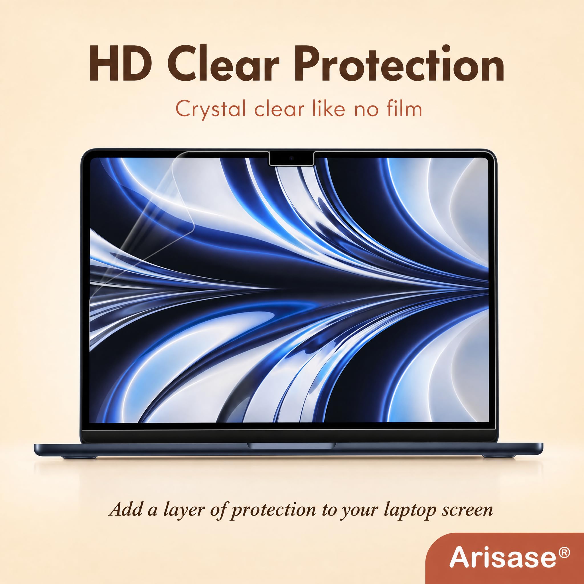 Lot de 2 films protecteurs d'écran HD pour MacBook Air 13,6 pouces M2 2022 A2681