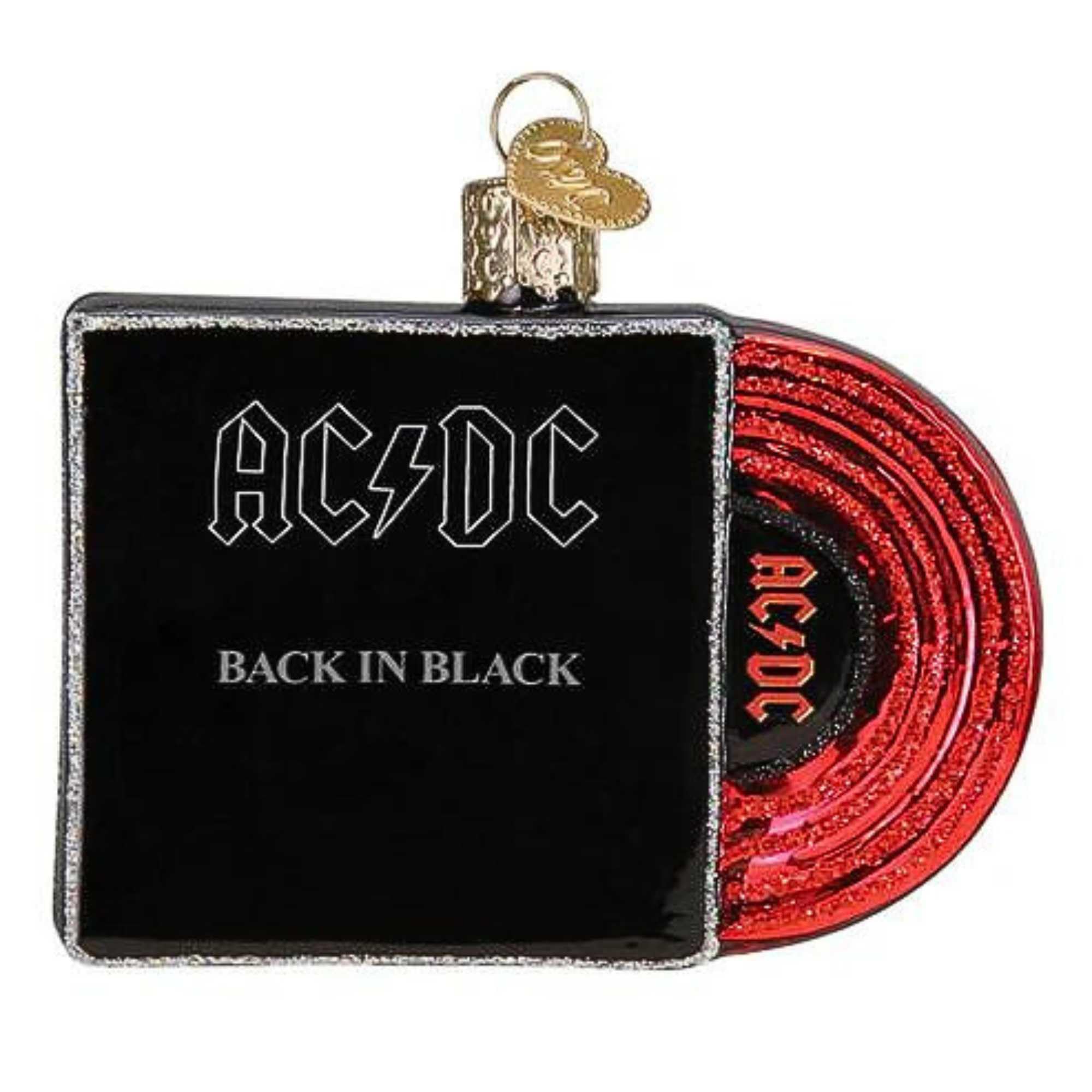 Amazon.com: Old World Christmas Back in Black Album Cover Glass