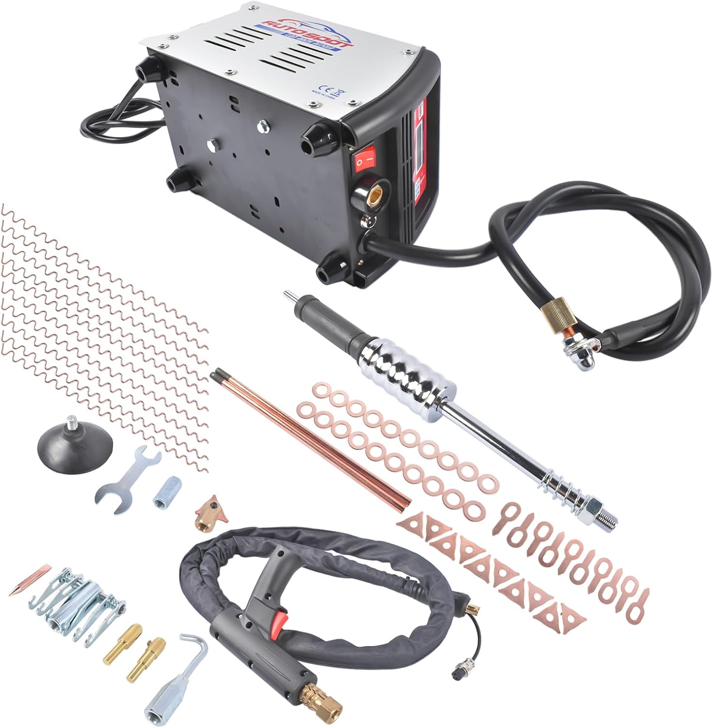 Spot Welder Dent Puller, 110V Stud Welder Machine, 18KVA Panel Spot Welder Puller,9 Models Spot Welding Machine for Auto Shops & Home Use, Stepless Adjustment, Mixizap
