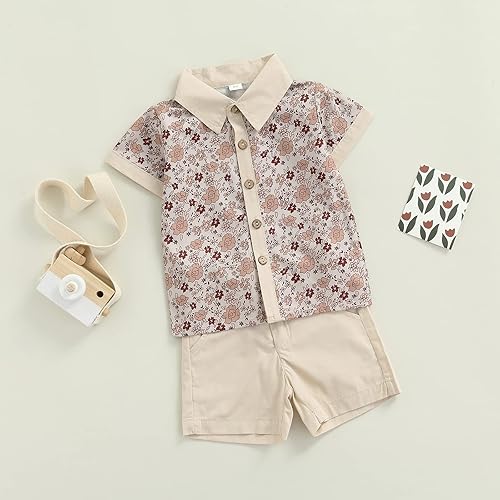 Miniatura 9 de Conjuntos de verano para la familia a juego de 0-6 años para hermanas vestido de hermano camisa con estampado floral lindo conjunto