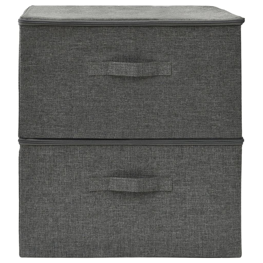 Aufbewahrungsboxen 2 Stück faltbar aus Stoff 43x34x23 cm Anthrazit, Kleiderschrank Organizer, Schminktisch Organizer, Aufbewahrung und Organisation, Organizer Schublade, Kiste
