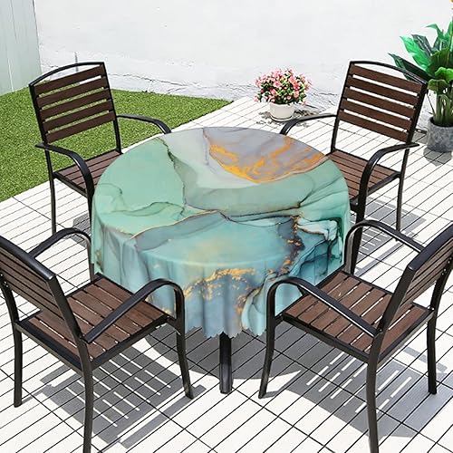 Vista 107 de Mantel redondo con patrón de fondo de mármol, a prueba de derrames, antiencogimiento, suave y resistente a las arrugas, mantel de tela decorativa