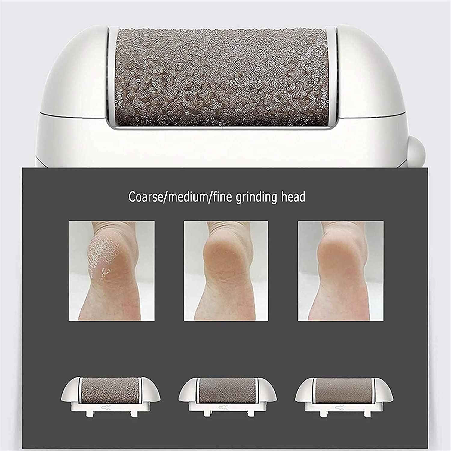 Rimozione del callo del Piede Elettrico, qualità Professionale USB Rimozione Ricaricabile del callo con 3 Teste a rulli, Strumenti per Pedicure a 2 velocità Cura del Piede Rimozione della Pelle