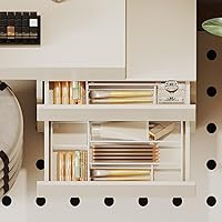 Vista 3 de Desk Drawer Organizer Tray, Mesh Desk & Office Drawer Organizer, Suitable for Tools, Pencils & Office Supplies Storage (White)