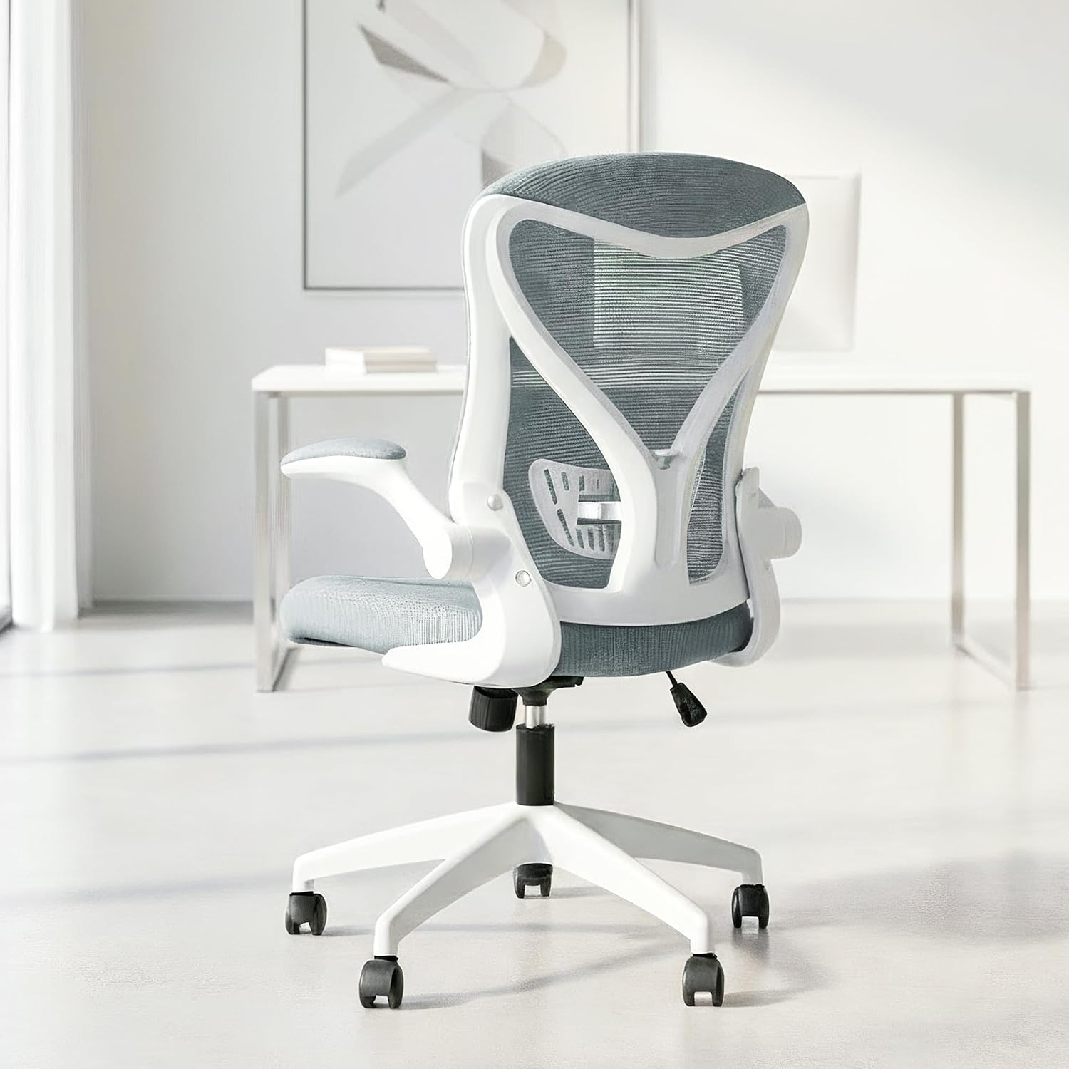 DROGO Premium Ergonomic Office Chair for Work from Home, High Back Computer Chair with Mesh, Flip-up Armrest, Recline, Adjustable Seat & Lumbar Support | Mesh Chair for Office (Grey) DROGO Premium Ergonomic Office Chair for Work from Home, High Back Computer Chair with Mesh, Flip-up Armrest, Recline, Adjustable Seat & Lumbar Support | Mesh Chair for Office (Grey)