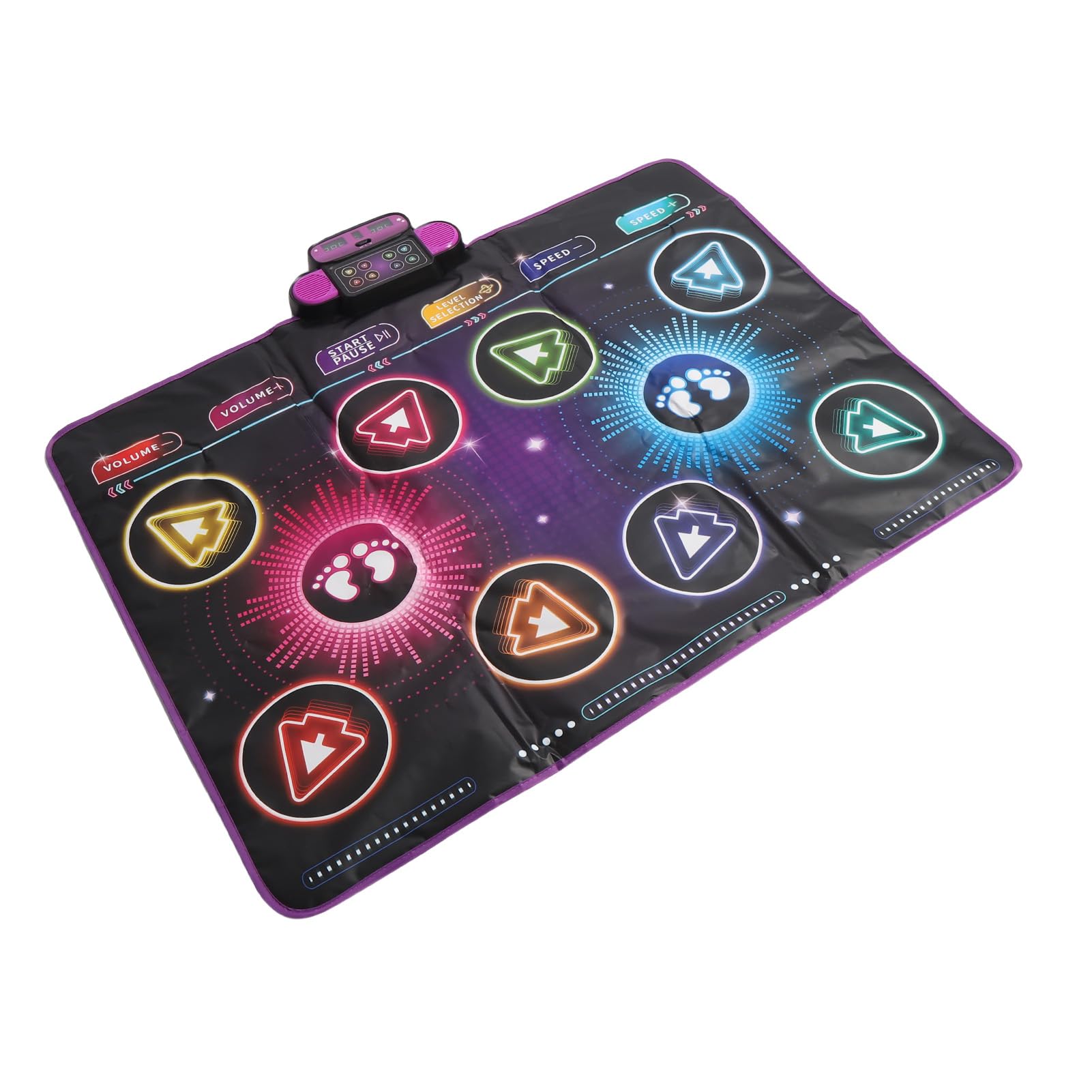 Alfombra de Baile Electrónica, Almohadilla de Juego de Baile Interactiva con Reproductor Dual de Música Integrada para Niños, con Fibra de Poliéster Segura, para Uso Domés