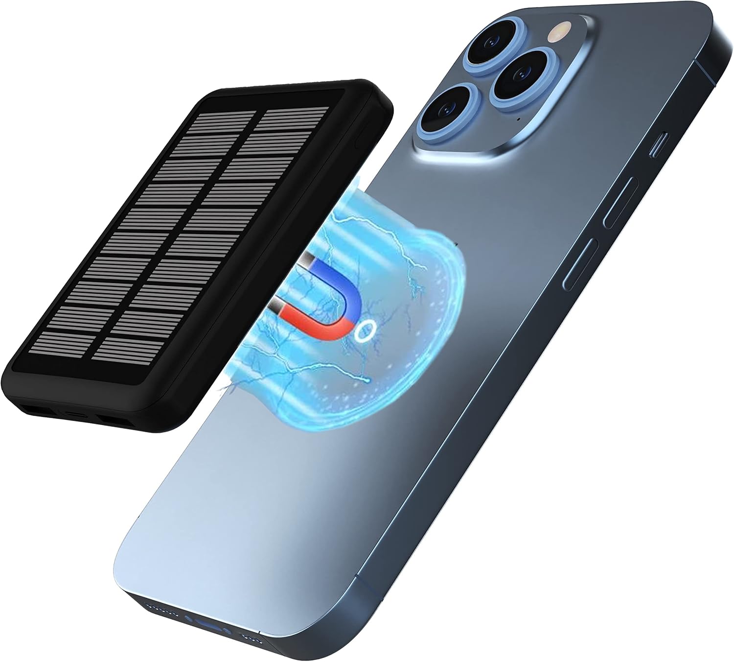 Magnetic Charger, Portable Charger Power Bank, Solar Power Bank for Smartphones, Power Bank Fast Charging, Portable Power Bank, Portable Phone Charger, Phone Wireless Charger 10000 mah