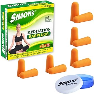 simon's Simon’s Meditation Foam Earplugs - Super Saver Pack with 5 Pairs Soft Foam disposable earplugs for meditation, sleep, blocks noise and surround sound, disposable Earbuds used by Adult and Kids – Pack of 5 Pairs-picture-48