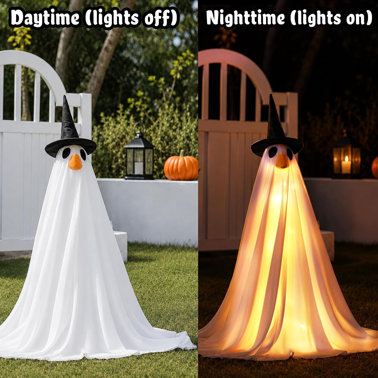 Halloween Lighted Ghost Porch Goose Outfits for 23 Inch Statue