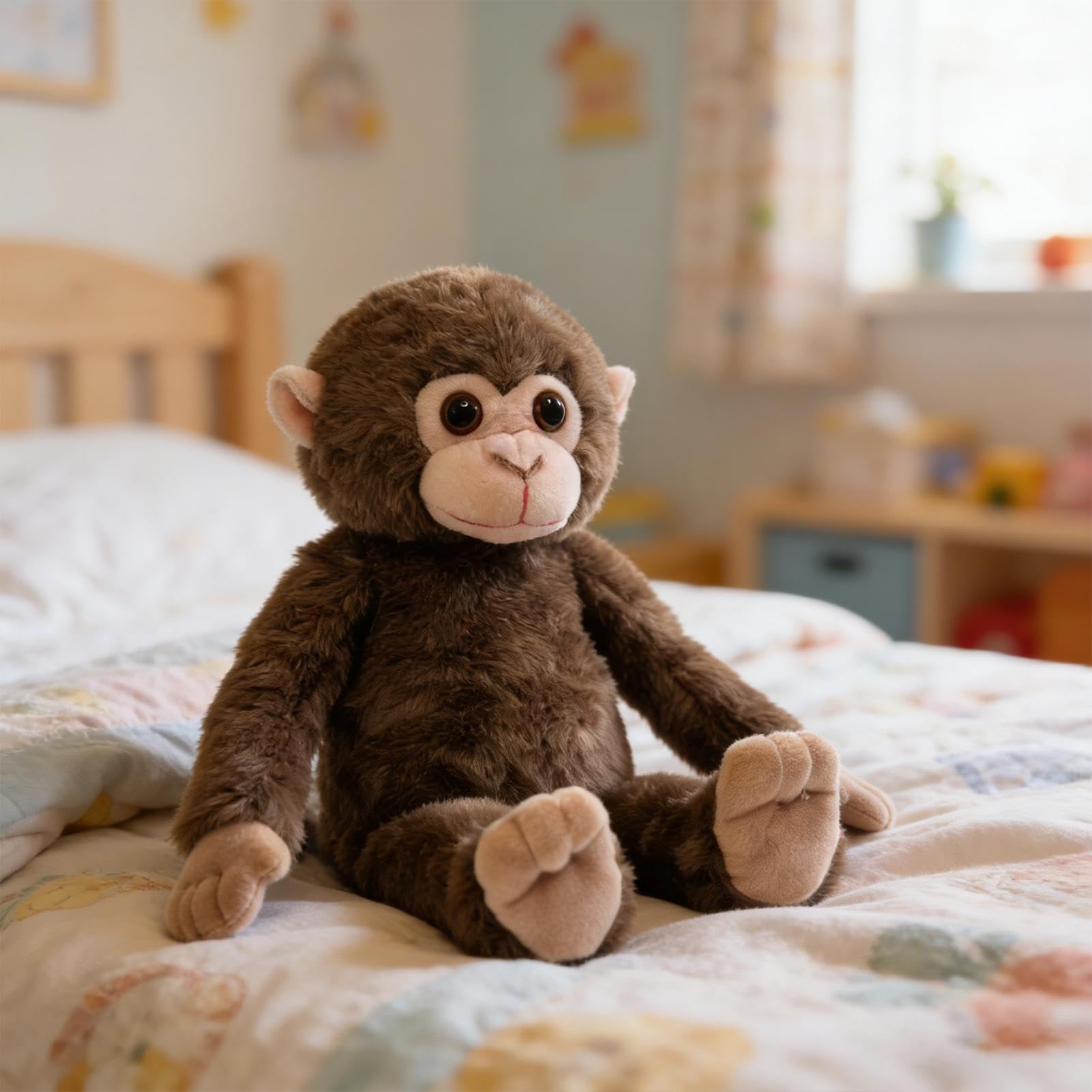 Punch Monkey Plüschtier – Plüsch | AFFE Kuscheltier, Orang-Utan Weiches Spielzeug | Umweltfreundliches Kuscheliges Affenkuscheltier für Kinder, Mädchen, Fans, Erwachsene, Büro, S - 4
