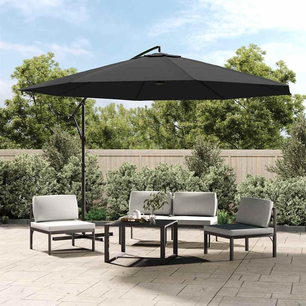 Parasol déporté inclinable anthracite mât alu anti-UV