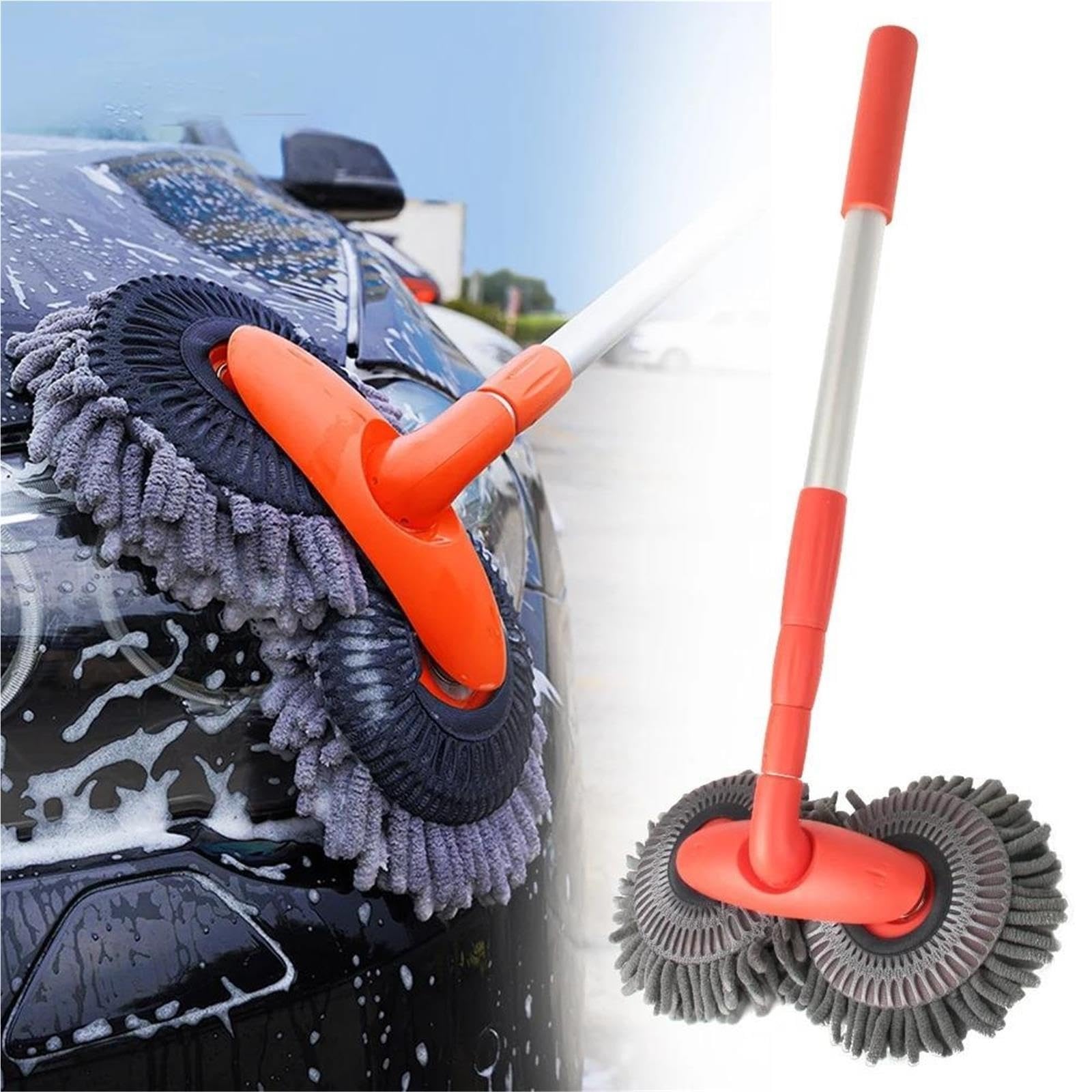 Scopa for Auto in ciniglia con Manico Lungo allungabile