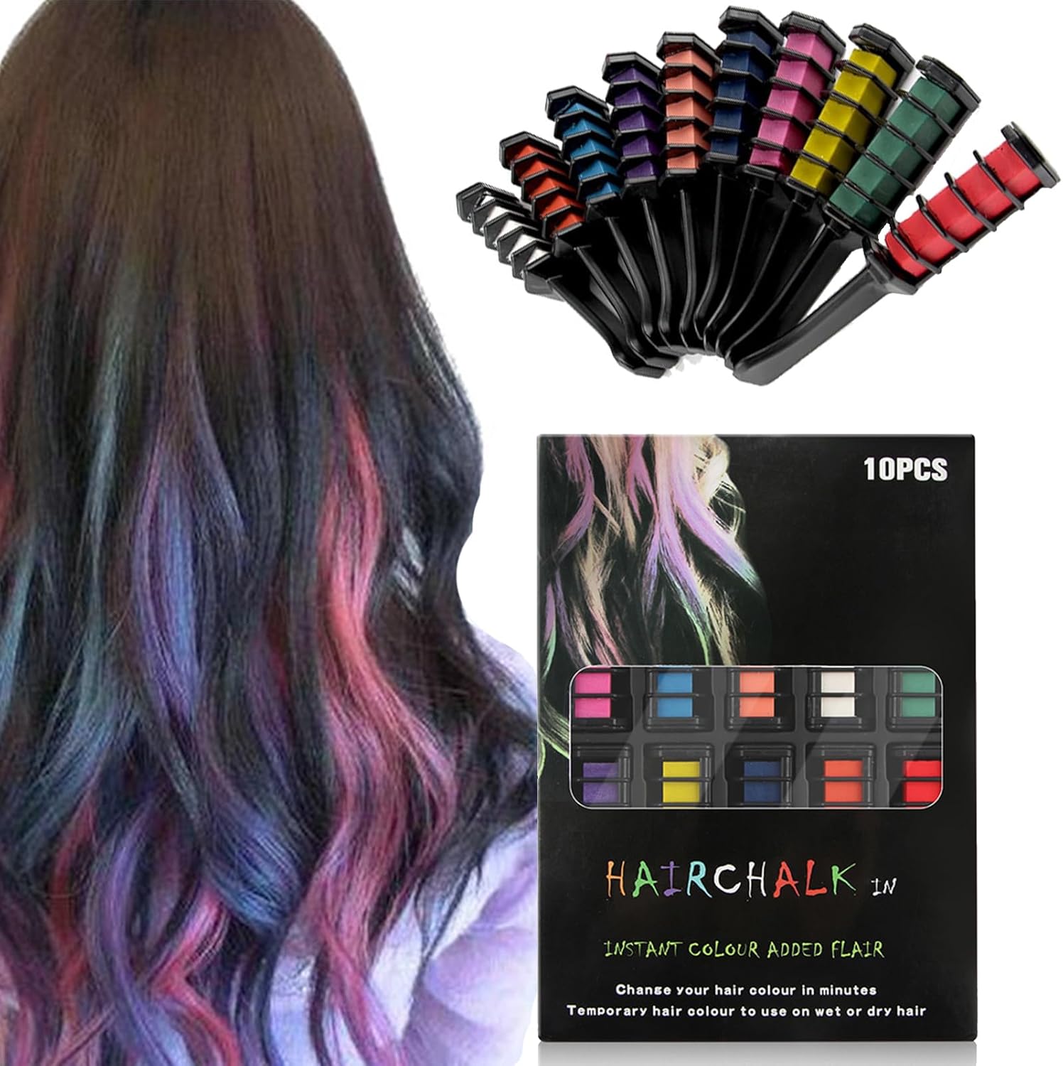10 Colors Appehinglaus Hair Dye Comb,Hair Chalk Comb,Hair Chalk for Girls Washable,10 Colors Hair Dye Comb Kit,Disposable Multi-Color Hair Chalk Combset,Temporary Washable Hair Chalk Comb (1pcs) 10 Colors Appehinglaus Hair Dye Comb,Hair Chalk Comb,Hair Chalk for Girls Washable,10 Colors Hair Dye Comb Kit,Disposable Multi-Color Hair Chalk Combset,Temporary Washable Hair Chalk Comb (1pcs)