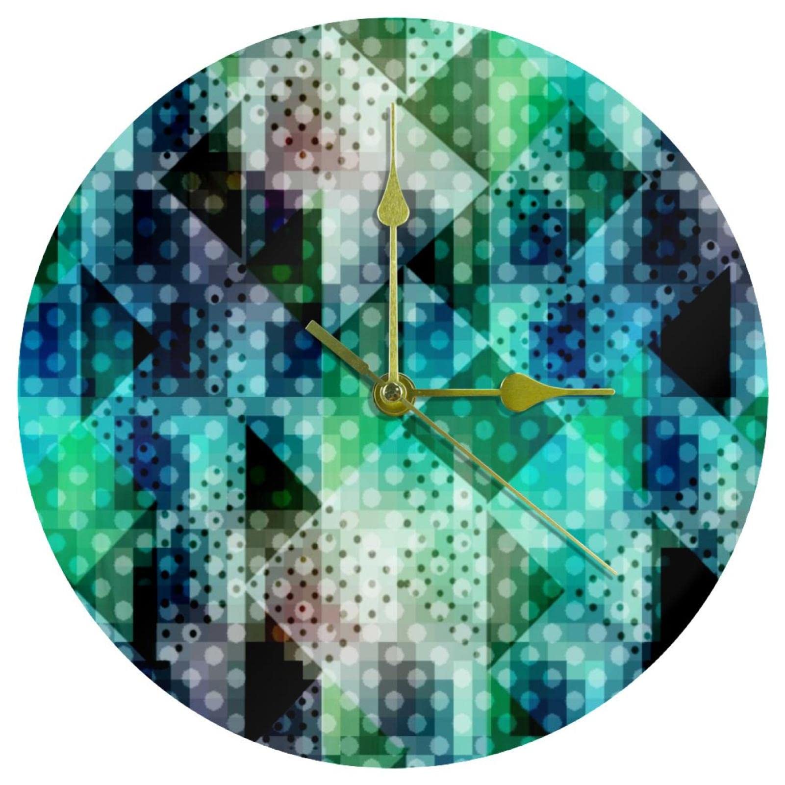 Horloge murale en acrylique ronde 24 cm au style de géométrie surréaliste
