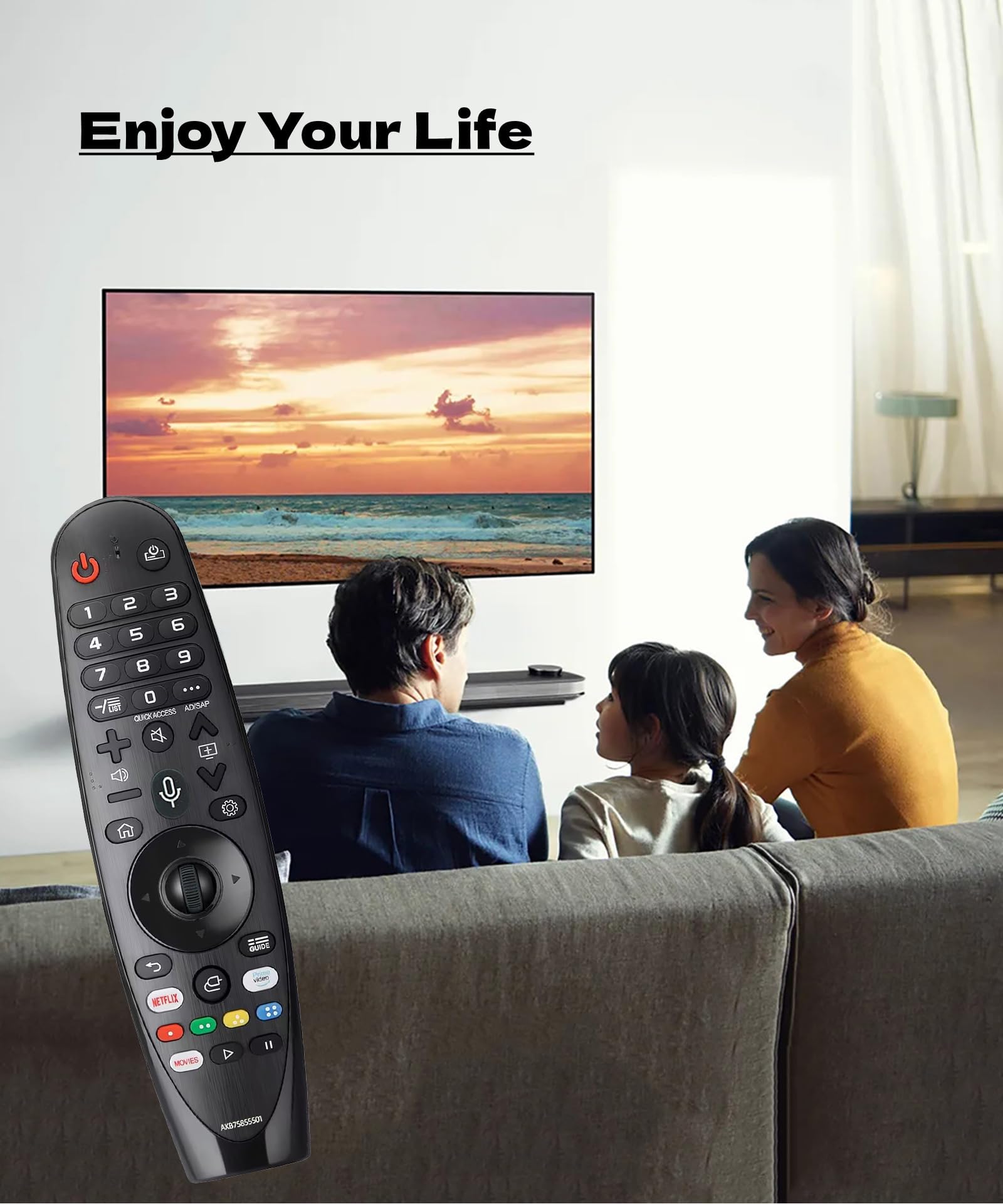 New Upgrade AKB75855501 Magic Remote Compatible with Lg Smart tv,fits for LG AN-MR20GA AN-MR19BA Smart TV Magic Remote Replacement,with Voice and Pointer Function