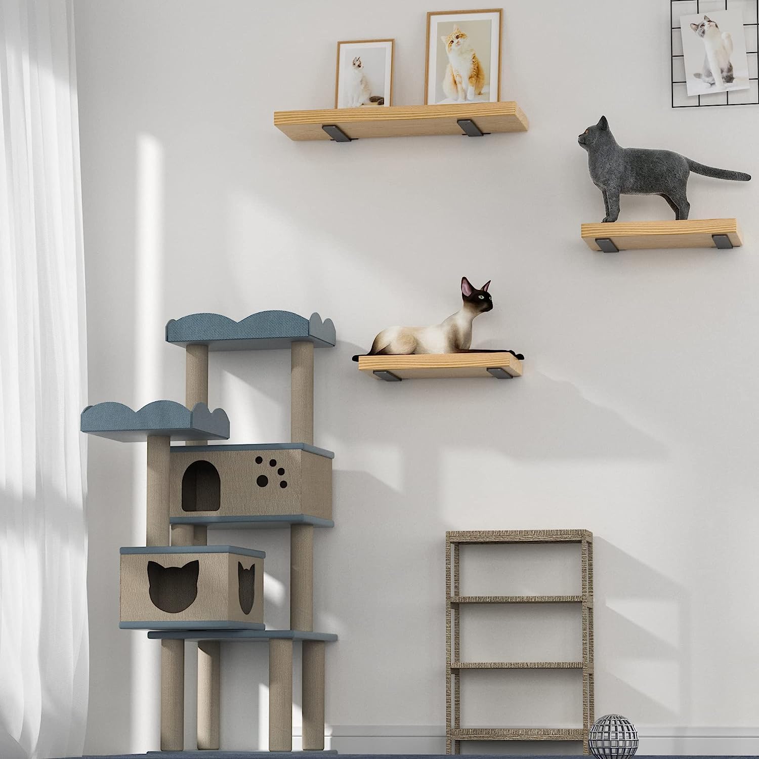 Soportes Flotantes para Estantes de Metal Negro - 30 cm de Largo con Tornillos Incluidos, Diseño Moderno y Resistente (Capacidad 200 lb) - Soportes de Pared para Cocina, Biblioteca y Baño