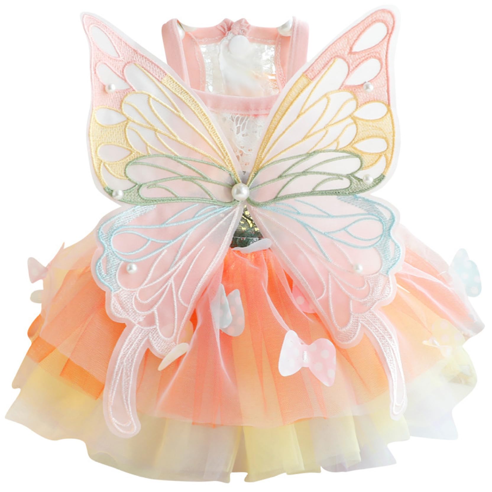 AwnsIMfreien Dog Easter Dress, Dog Dress, Cute Butterfly Princess, Cotton Dresses for Small Dogs Girl, Colorful Pet Clothes with Button for Summer M, Princess