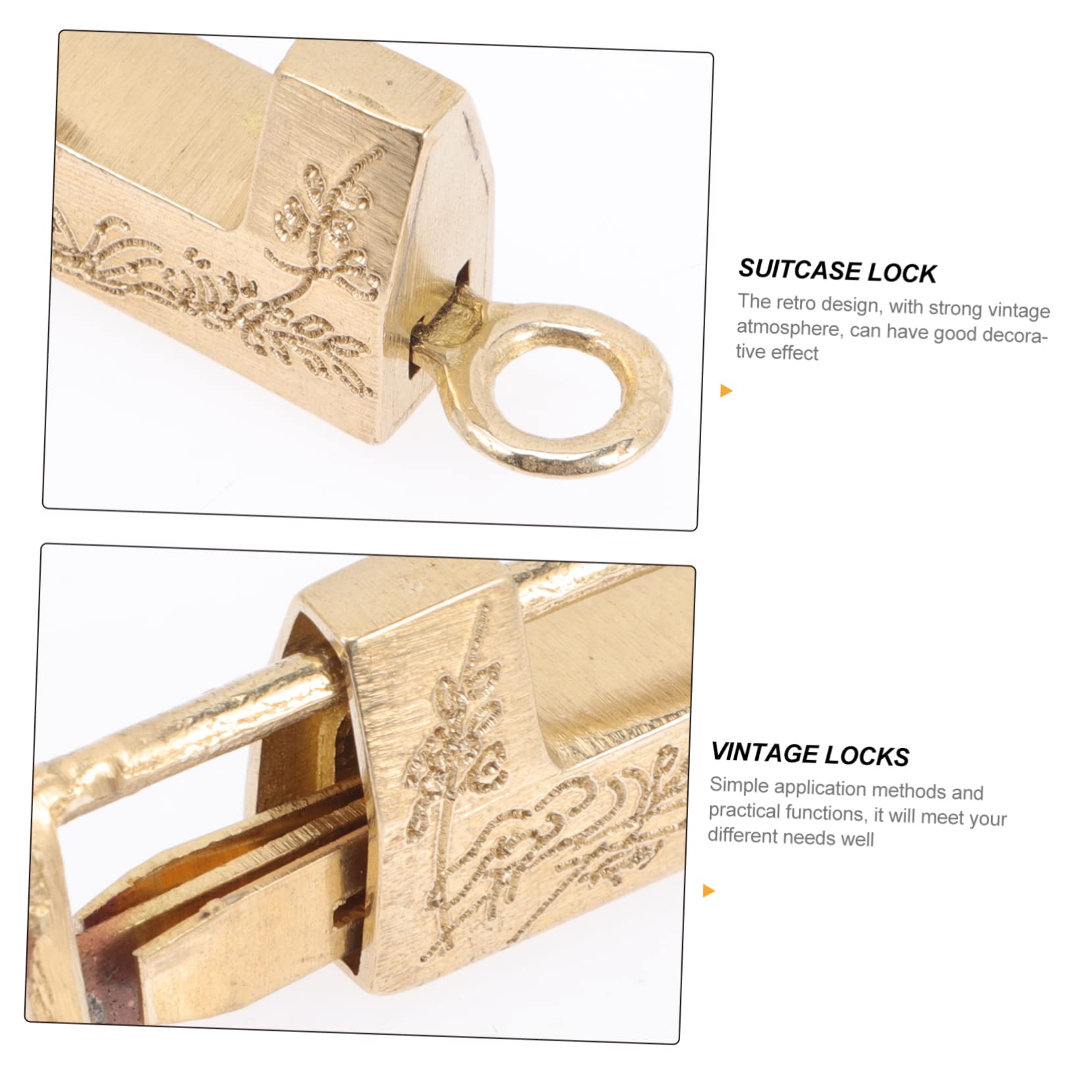Housoutil 4 Sets Eleganter Vorhängeschlossriegel Für Schmuckschatulle Handgeschnitztes Design Robustes Dekoratives Schlosszubehör Aus Kupfer