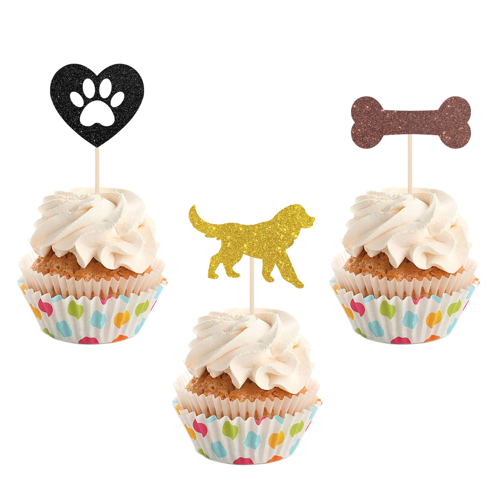Festiko® Puppy Dog Cupcake Toppers - Glitter Pet Dog Theme Birthday Cupcake Toppers - Dog Birthday Party Supplies Pack of 24 (B09YLN27CC) Amazon Price History, Amazon Price Tracker