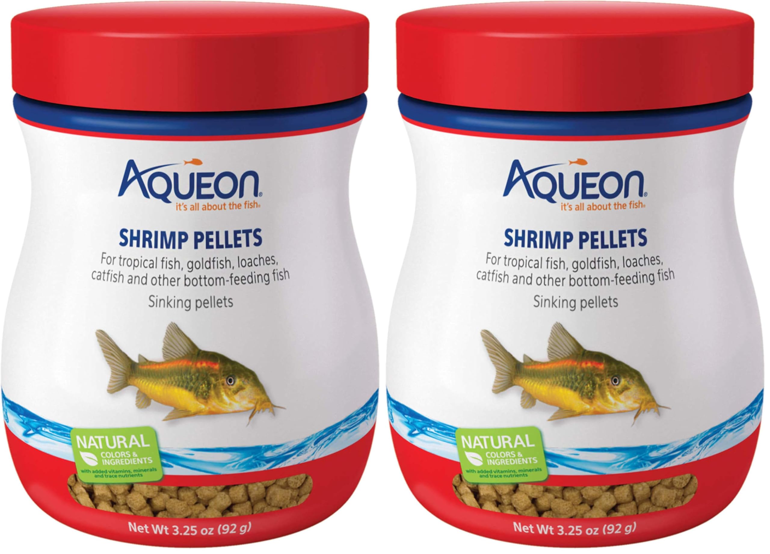 Shrimp Pellets Sinking Food, 3.25 oz | For Bottom Feeding Fish | Pack of 2