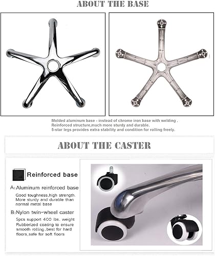 Miniatura 8 de Kaleurrier Taburete giratorio de altura ajustable con ruedas, silla de montar resistente, silla ergonómica para peluquería, laboratorio, clínica,