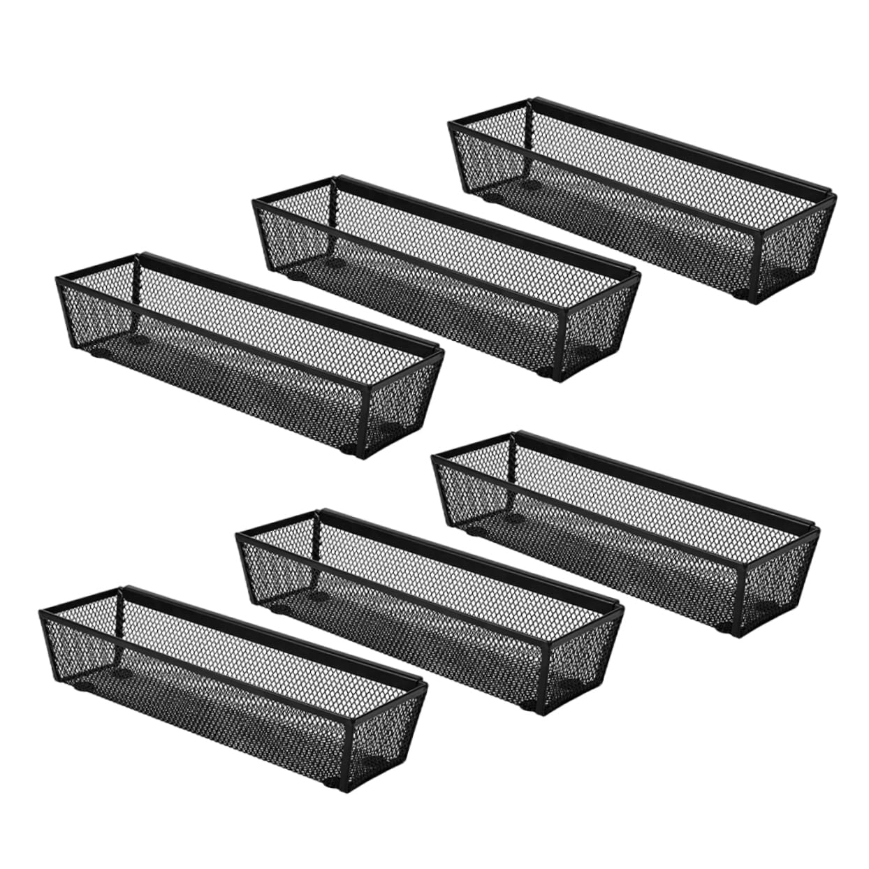 Mipcase 6piezas Cesta para Cubiertos Organizador De Bandeja para Utensilios De Cocina Soporte para Cubiertos De Cocina Cesta Pequeña Negra Organizador De Cucharas Bandeja para Cucharas y t