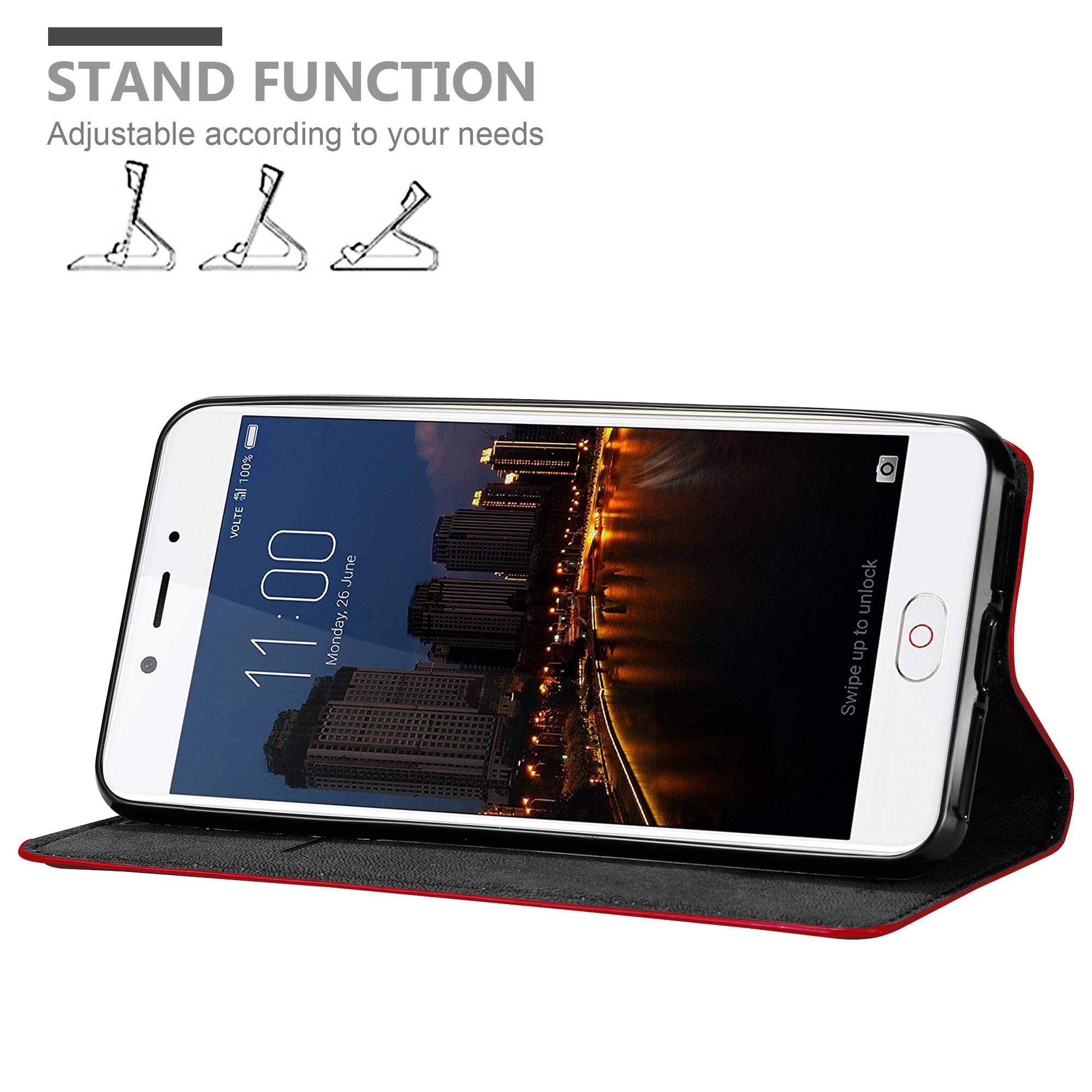 Custodia Libro Cadorabo Per ZTE Nubia N2 – Rossa, Con Vani Carte, Chiusura Magnetica E Funzione Stand