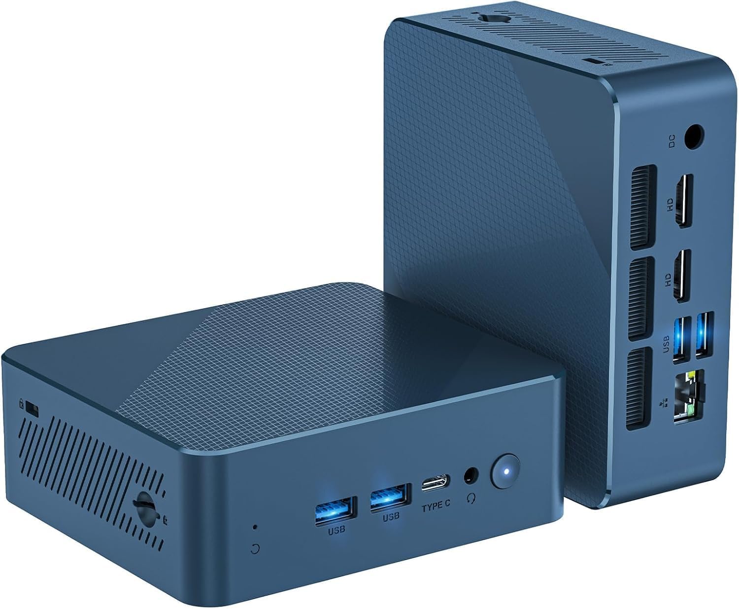 Glorlin GT100 Mini PC,AMD Ryzen 5 3501U (4C/8T,jusqu'à 3.7Ghz),8Go DDR4 256Go NVMe SSD,Mini Ordinateur de Bureau W11-Pro pour Bureau,Triple Affichage 4K (HDMI/Type C), WiFi 6,BT 5.3