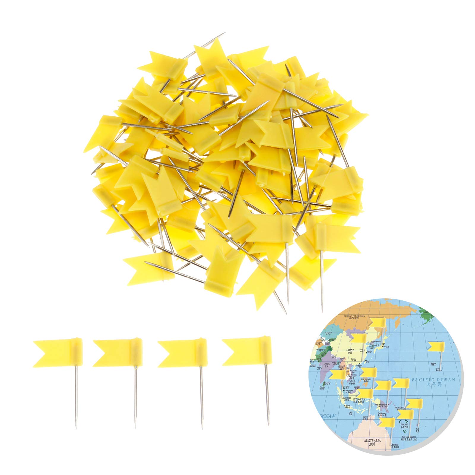 Colorful map pins for travel markers.