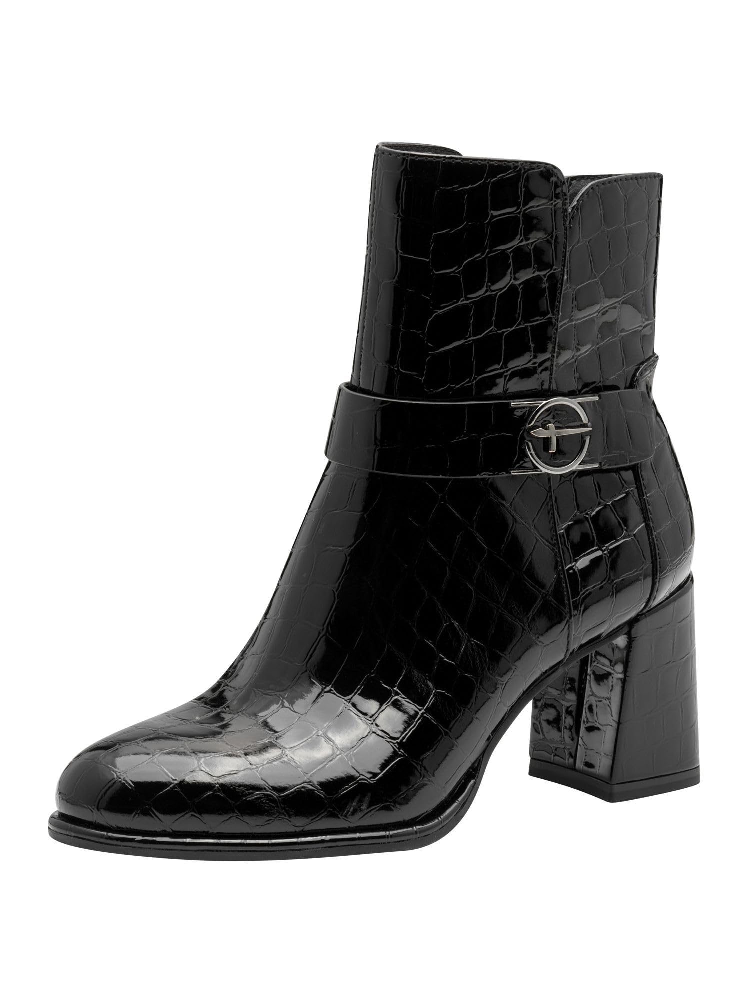 Tamaris Dames Boot Heel 1-25352-45 enkellaarsjes, Black Comb, 38 EU, Black Com., 38 EU