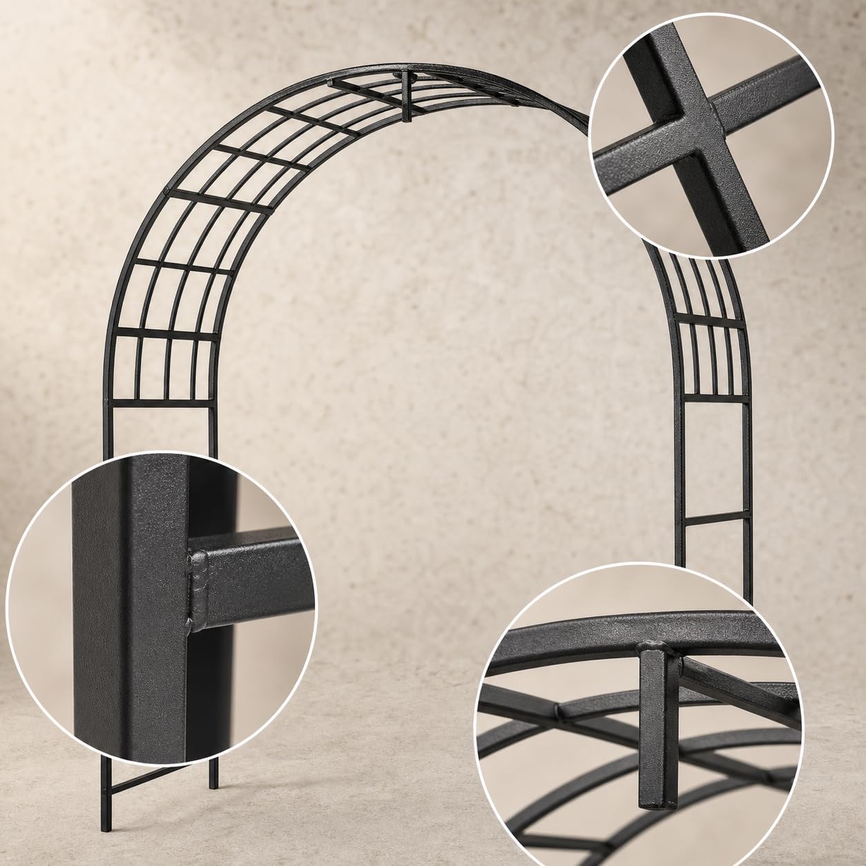 Arche Jardin Metal Europeen, Cadre en métal, Arche, Décor pour événements, pour propriétaires Jardins, 200/100/40cm (Largeur/Hauteur/Profondeur)