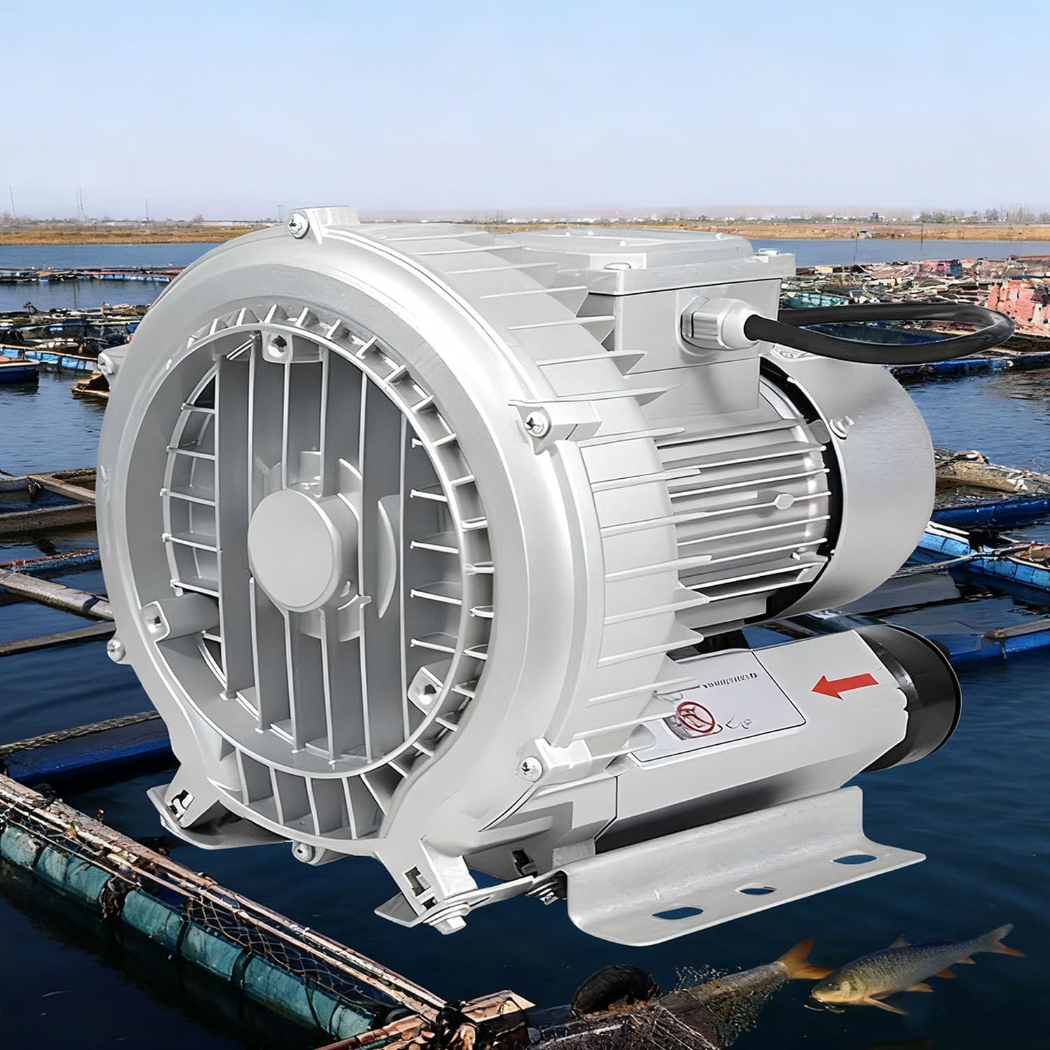 Soplador Regenerativo De 120W-1500W para Acuarios, Estanques Hidropónicos Y Fosas Sépticas. Soplador De Aire Regenerativo De Alta Presión con Anillo De Vórtice, 0.16HP - 2.04HP 1500W