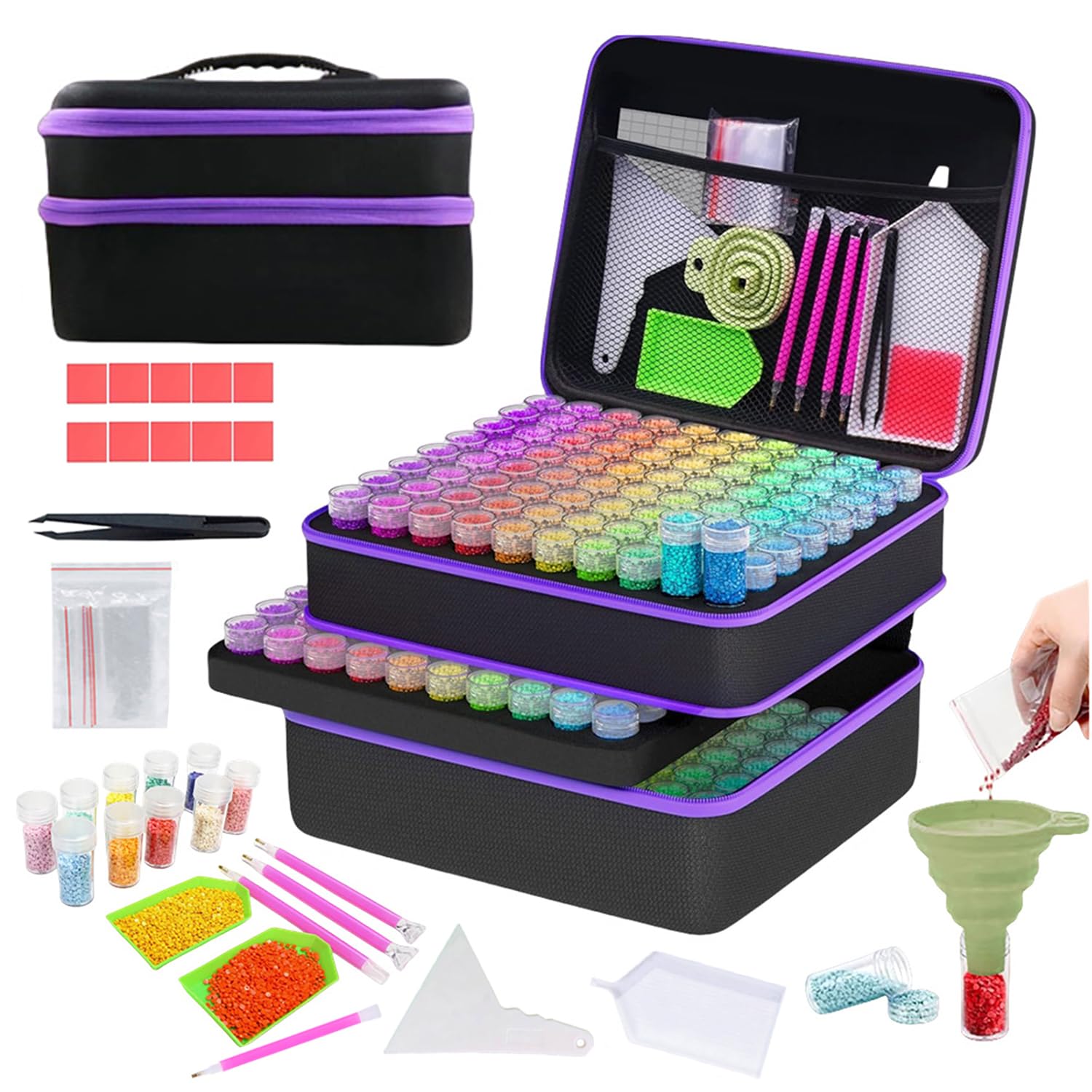RATSTONE Diamond Painting Kit,240 Pezzi Di Bottigliette,Con Scatola,Imbuto,Adesivi e Altri Accessori,Adatto Per La Pittura a Diamante,La Conservazione,Ecc.