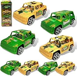 4 Carrinhos Jeep Camuflados A Fricçao Carro Brinquedo