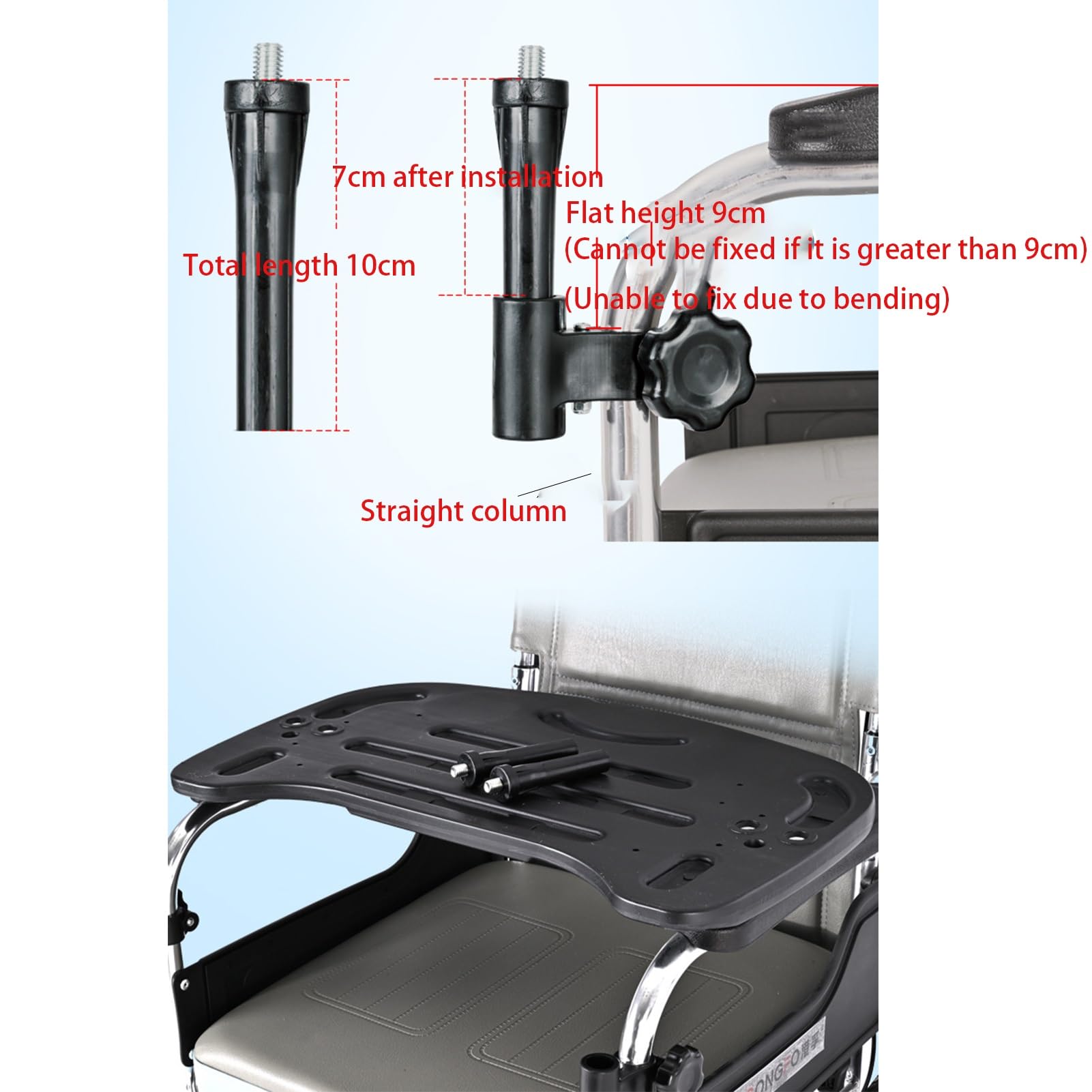 Tavolino per Sedia a rotelle con portabicchieri - Accessorio da scrivania Portatile per Mangiare, Leggere e riposare - Ausilio per la Mobilità