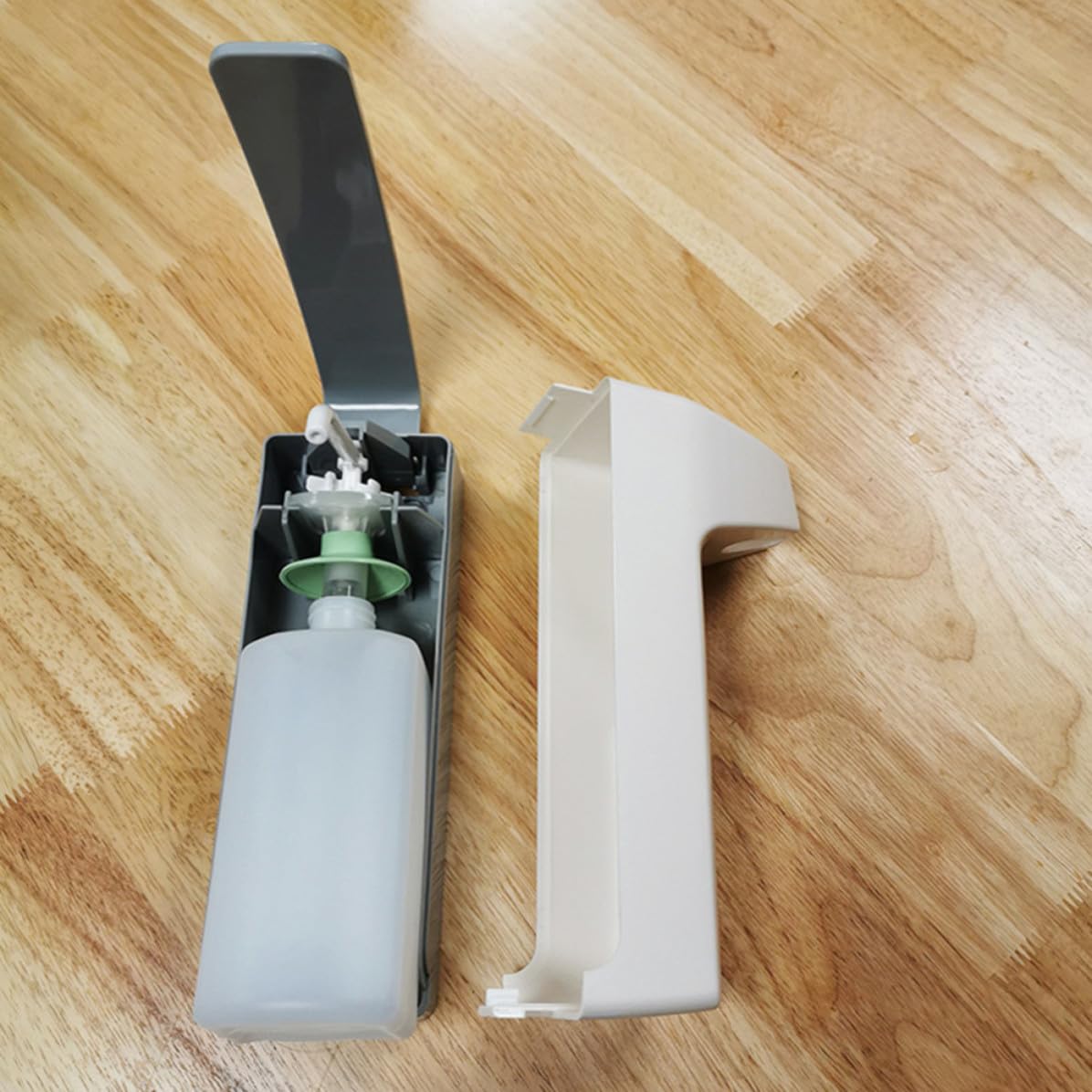 INOOMP Dispensador Prensa de Codo, Material Acero Inoxidable y Abs de Jabón Líquido Manual de Pared de 500ml Diseño Moderno para Baño y Cocina