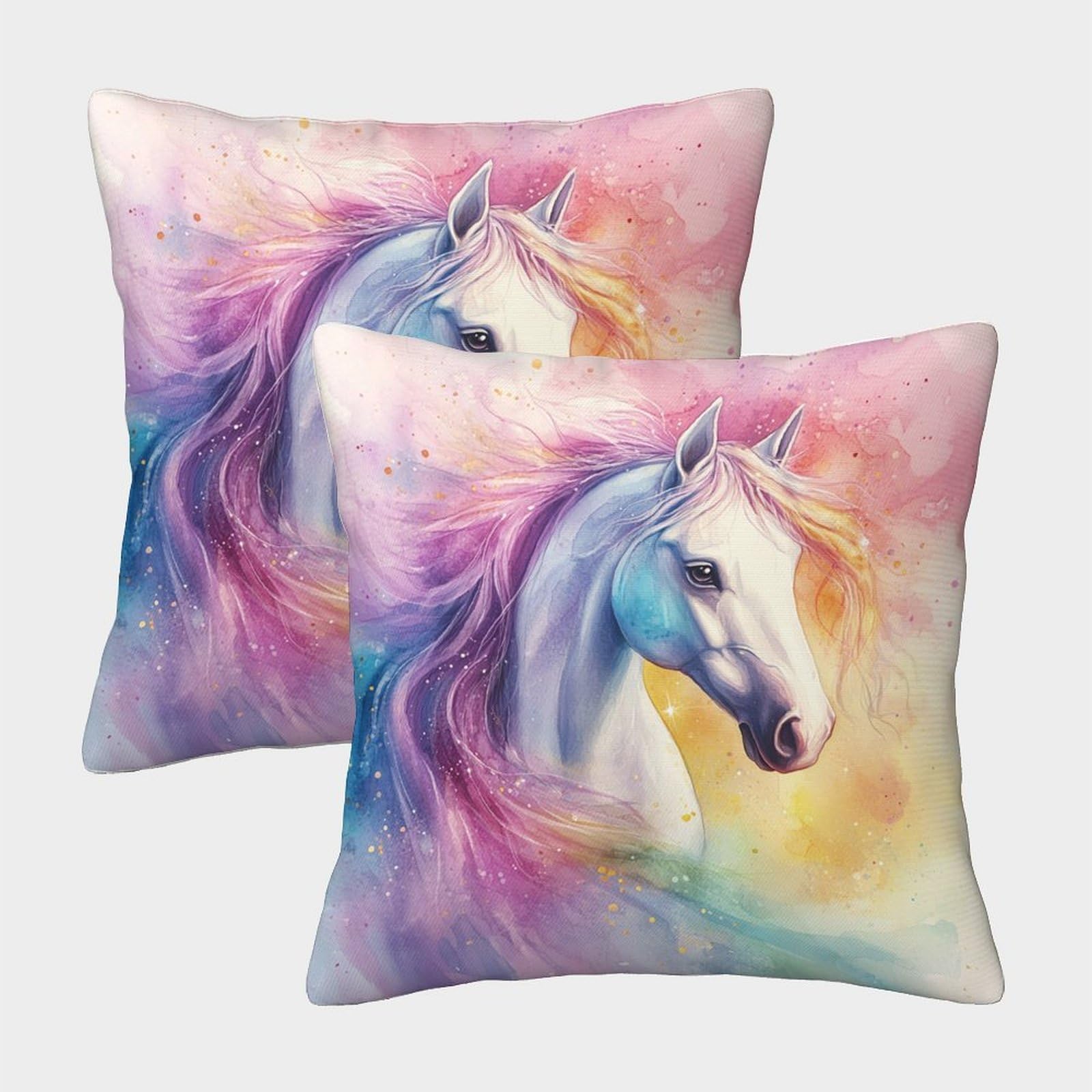 QFVANSIYO Dreamy Unicorn 3D Printed Pillowcase Soft Microfiber Bedroom Decor Unicorn Pillow Cover for Home or Teens 45x45cm