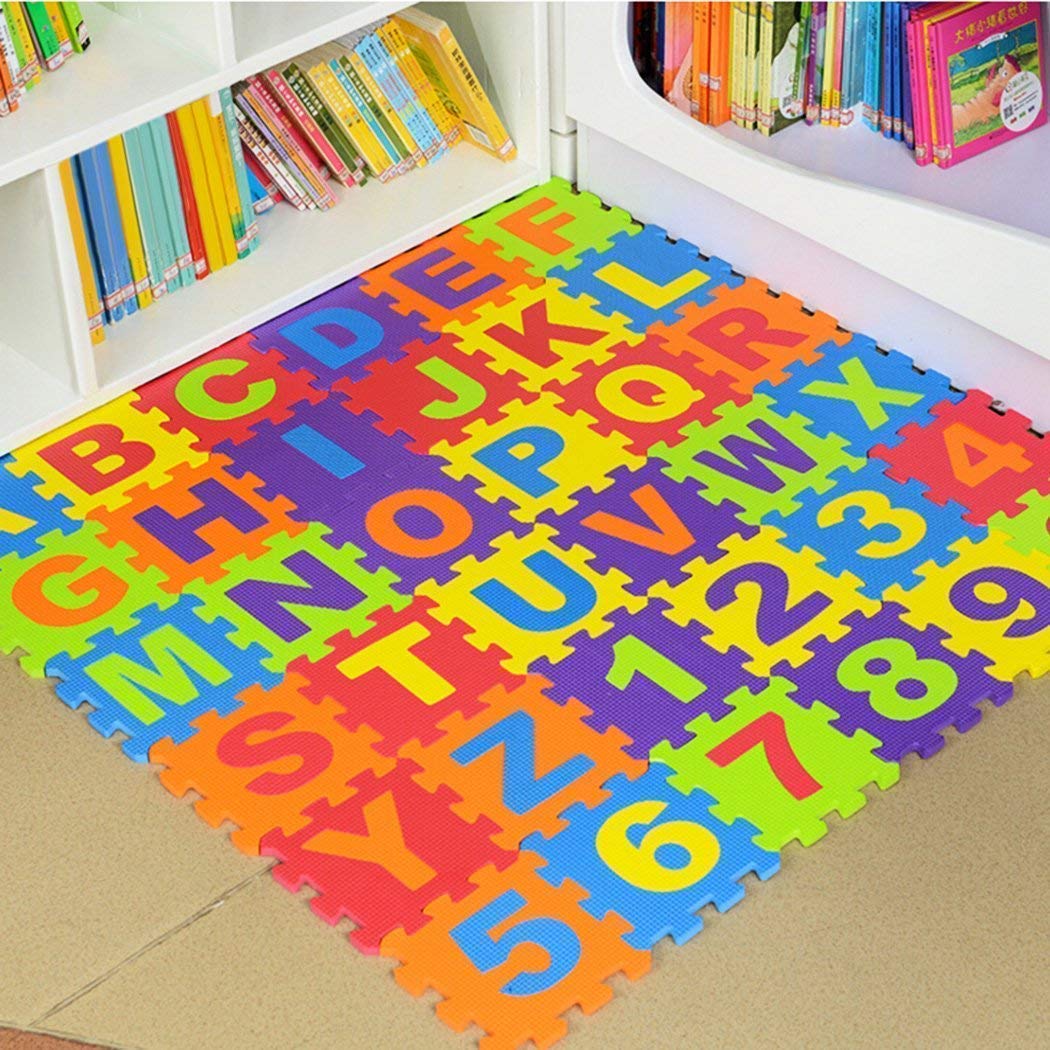 MUREN 36 Pieces Mini Puzzle Foam Mat for Kids3 X 3 Feet, Interlocking Learning Alphabet and Number Mat for Kids-Multicolor (B08HJBRFCM) Amazon Price History, Amazon Price Tracker