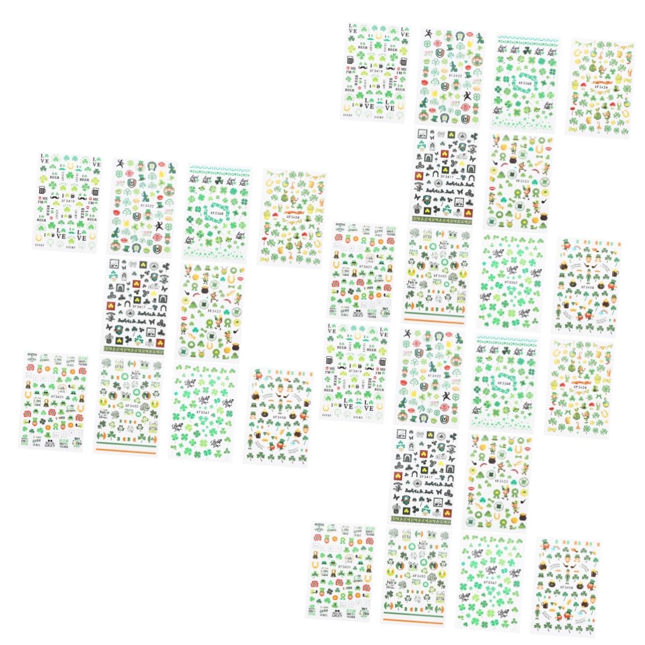 Beaupretty 30hojas Pegatinas De Uñas Día De Calcomanías Autoadhesivas Para De Uñas y Decoración