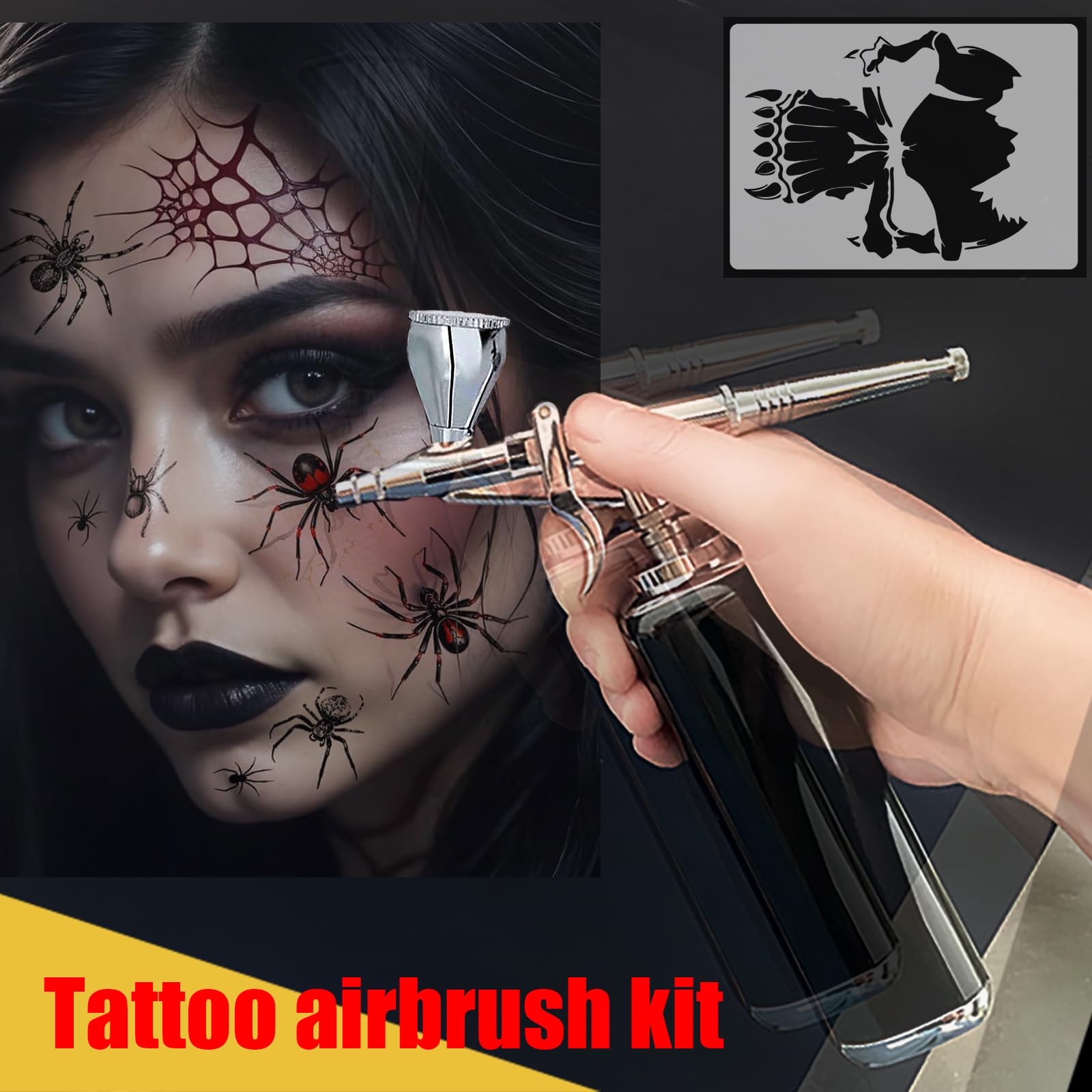 Kit d'aérographe portable sans fil 27 psi, compresseur d'aérographe portable sans fil, rechargeable, mini aérographe pour barbier, peinture de modèle, nail art, maquillage, tatouage (noir)