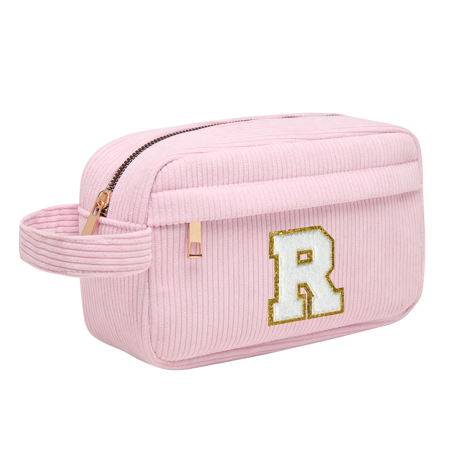 Initialen Make-up-Tasche, Cord-Kosmetiktasche, Reise Kulturb