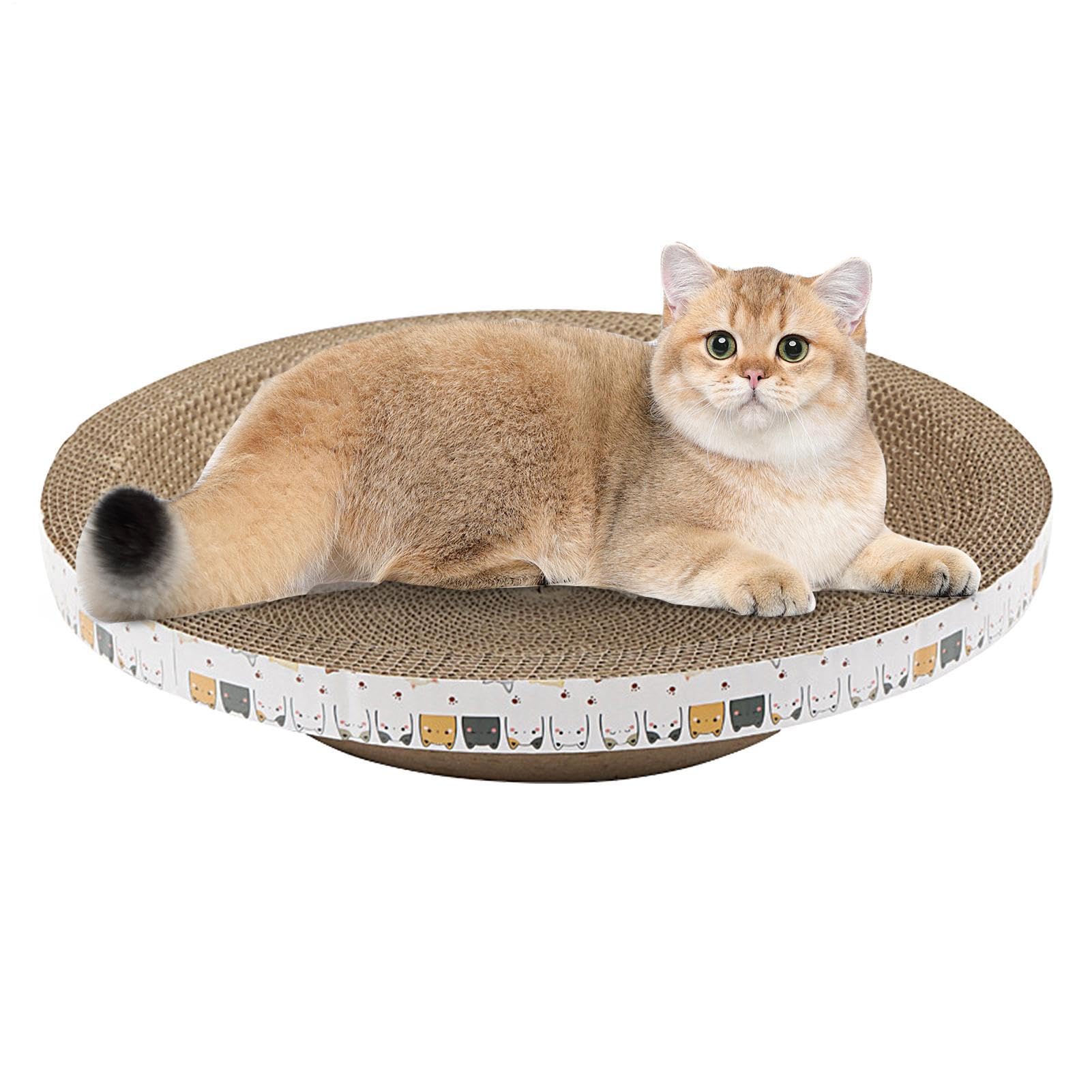 Rascador de cartón para gatos, rascador de gatos en forma de cuenco de | alta densidad para rascar postes y muebles, poste rascador para muebles de interior para gatos de interior que duermen