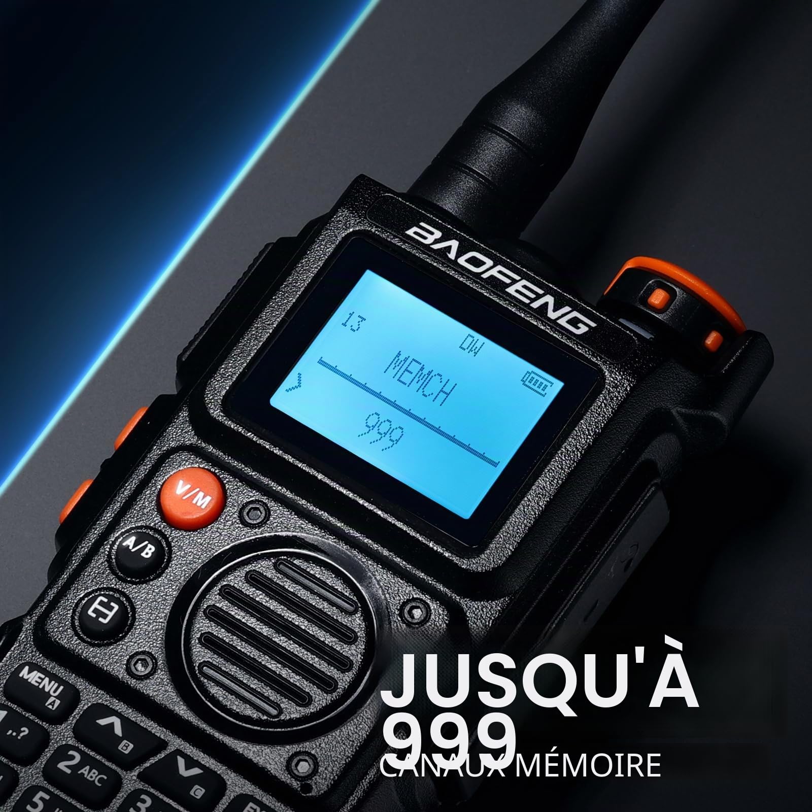 BAOFENG K6 Tri-Bande Talkie-walkie, Radio Amateur Haute Puissance 6W, multibande UHF/VHF/FM/Air, 2600 mAh Batterie, Charge USB-C, 999 CH, Copie de fréquence sans Fil, fréquence répéteur inversée