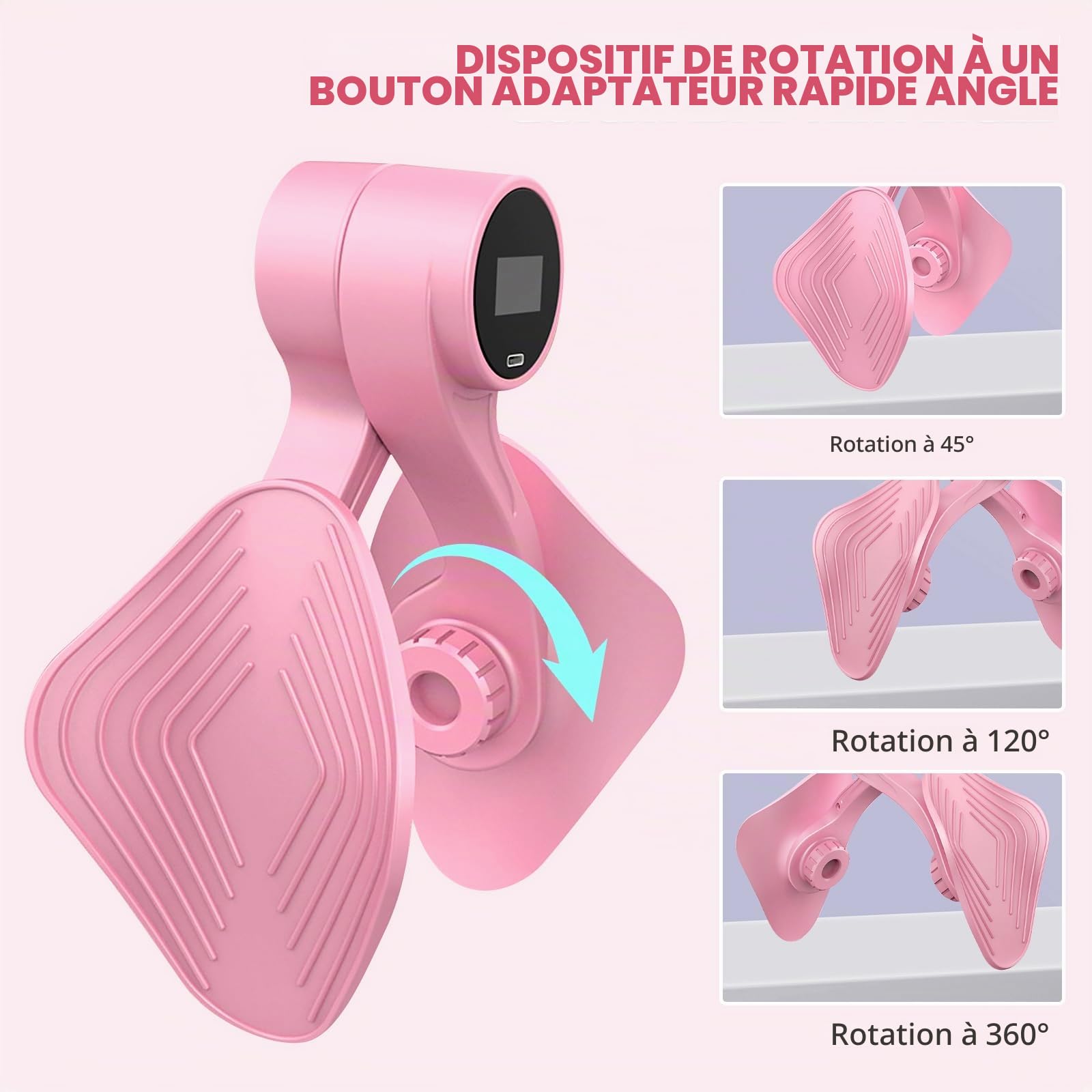 Appareil d'entraînement pour les cuisses, le plancher pelvien, pour la maison, les jambes, les hanches, le plancher pelvien, pour le post-partum, la maison, les jambes (rose)