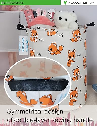 Miniatura 5 de LANGYASHAN Cesta de lona plegable para lavandería, cesta organizadora para almacenamiento de juguetes, cestas de regalo, ropa de dormitorio, ropa de